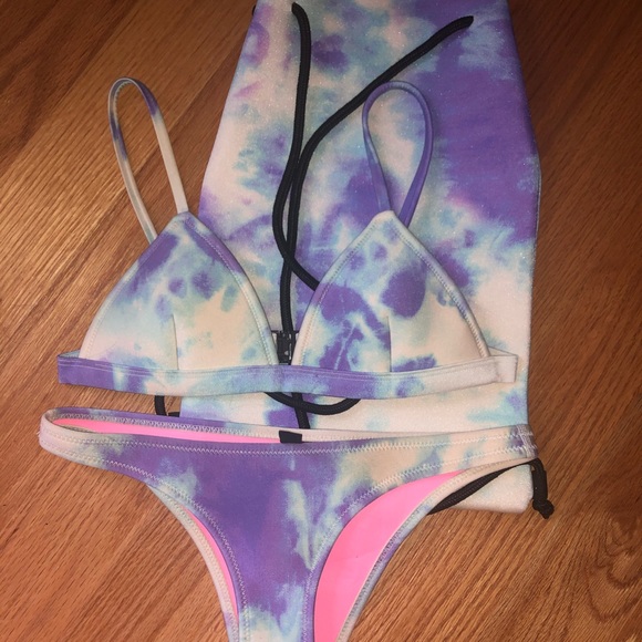 triangl swimwear Other - SOLD ON M£RC@RI. TRIANGL bikini set cute blue tie